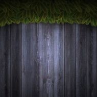 Blank Wooden background with Christmas garland