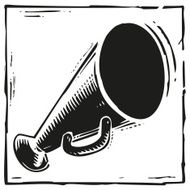 Megaphone in retro style