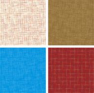 Retro fabric textures four color sets