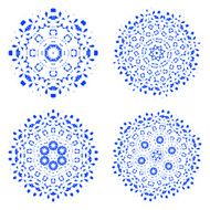set of abstract blue floral pattern for design N2