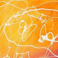 Hand painted background of orange and yellow with lines