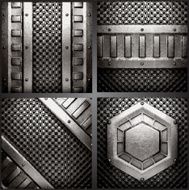 Vector metal background set N8