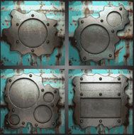 Vector metal background set N17