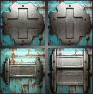 Vector metal background set N18