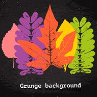 Grunge leaves set