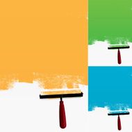 Paint roller with grunge background