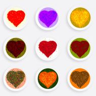 set of colorful heart plate pattern for design N2