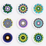 set of abstract color plate pattern for design N11