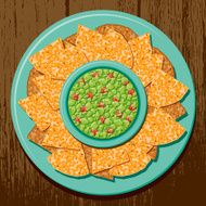Corn Tortilla Chips with Guacamole Dip