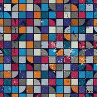 Seamless aged mosaic background vintage grunge pattern