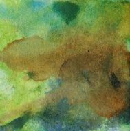 Pools of colorful watercolor and inks on paper