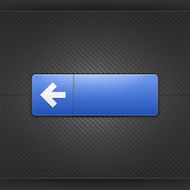 Blue icon with arrow left pictogram web internet button