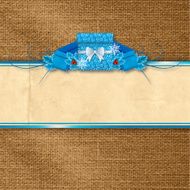 Holly Christmas Gifts Banner On Burlap Background