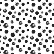 Grunge circle paint smear circles black and white seamless vec