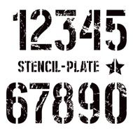 Stencil-plate numbers in military style