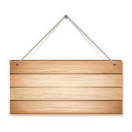 Wooden plank on rope Vector Illustration N2