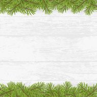 Christmas tree frame on wood plank white background