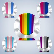 Sexual orientation badges with flag ribbons N2