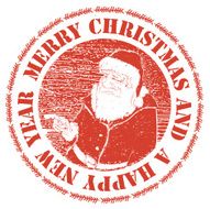 red vintage santa claus christmas rubber stamp