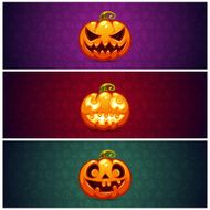 Horizontal Halloween Banners Background with Pumpkin N2