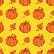 Vector seamless pattern with Pumpkins N2