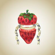 Strawberry with heraldic ribbon N2