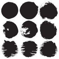 Grunge shapes circle set N2