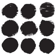 Grunge shapes circle set N3