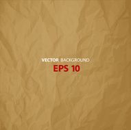 Crumpled paper brown background vector square EPS 10