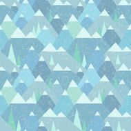 Winter geometric mountain landscape seamless pattern &mdash; Illustration N2