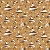 Christmas tree seamless pattern on cardboard background &ndash; Illustration N2
