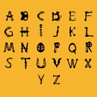 Alphabet on yellow