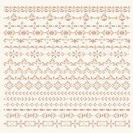 Set of vector sripe ornaments and pattern brushes