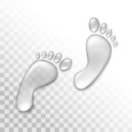 Vector Water Spa Foot Steps Footprints of Drops Isolated