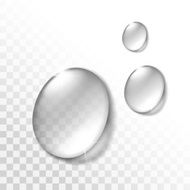 Vector Realistic Water Drops Set Isolated on Transparent Background N3