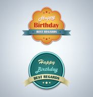 Birthday labels vintage retro design style