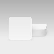 White Square Blank Beer Coasters Vector Isolated Illustration N3