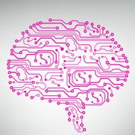 Circuit board computer brain Vector illustration
