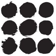 Grunge shapes collection black isolated on white background set N3