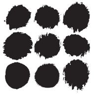 Grunge shapes collection black isolated on white background set N4