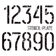 Stencil-plate numbers in military style N2