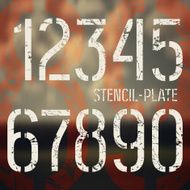 Stencil-plate numbers in military style N3