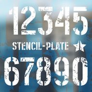 Stencil-plate numbers in military style N4