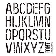 Stencil-plate sans serif font in military style N2