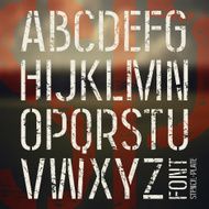 Stencil-plate sans serif font in military style N3