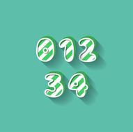 0 1 2 3 4 - Christmas Candy Alphabet