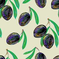 Seamless pattern with black olive N2