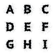 Black Ink Grunge Alphabet N2