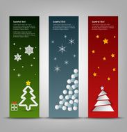 Christmas banner with abstract colorful trees template