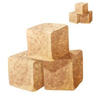 Brown sugar isolated on white background Detailed Vector Icon
